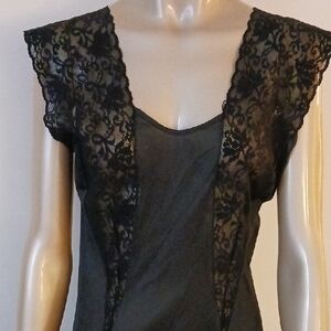 Vintage Black Lace Nightgown
